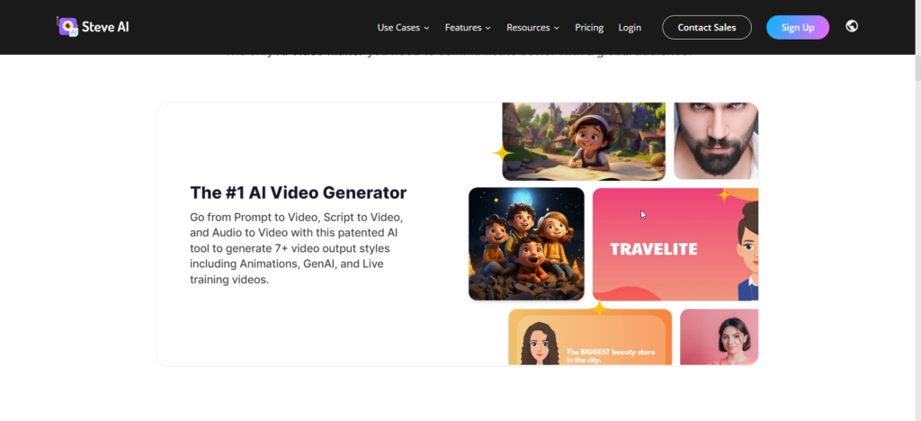 Steve AI tool animate