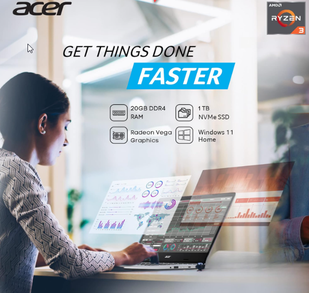 Acer Image Display with student typing
