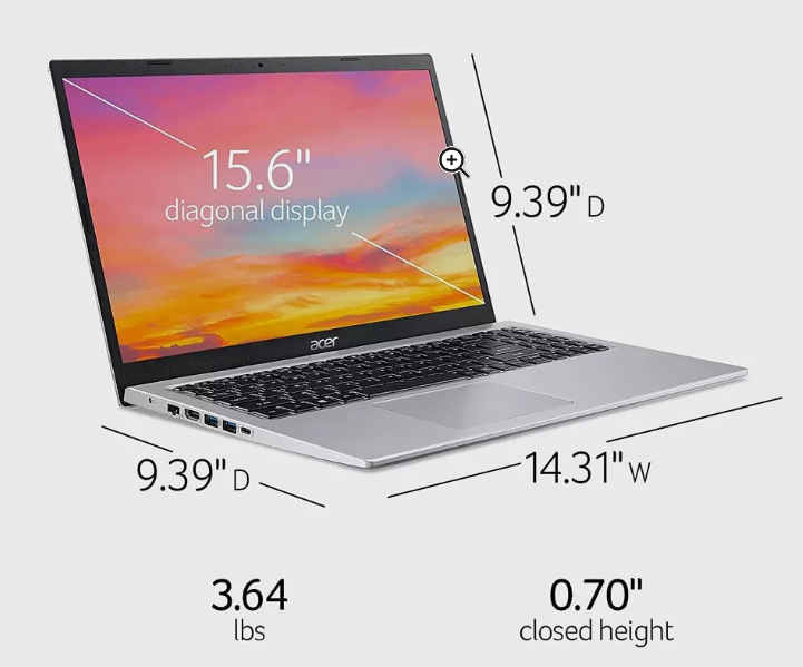 Acer Vs Dell the image display Acer size