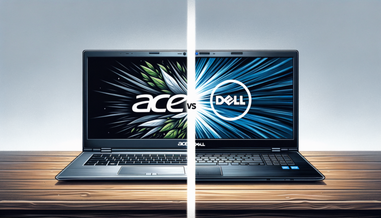 Acer VS Dell image displaying both laptop computer showcase