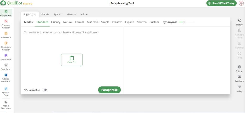 paraphrasing tool unlimited words